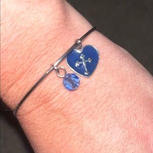 Silver Heart with Cross Charm Bracelet Hallmark Celebrate Life Stainless Steel